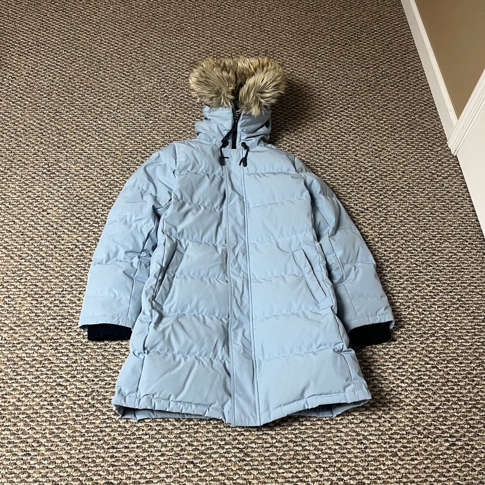 Women’s Aritzia TNA St Anton’s Powder Parka Puffer Jacket Blue Sz. XL